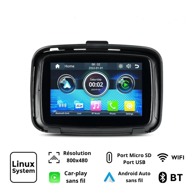 Ecran CarPlay et Android Moto